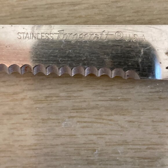 Vintage Forgecraft knife set - 5 green and one cream - Picture 6 of 7